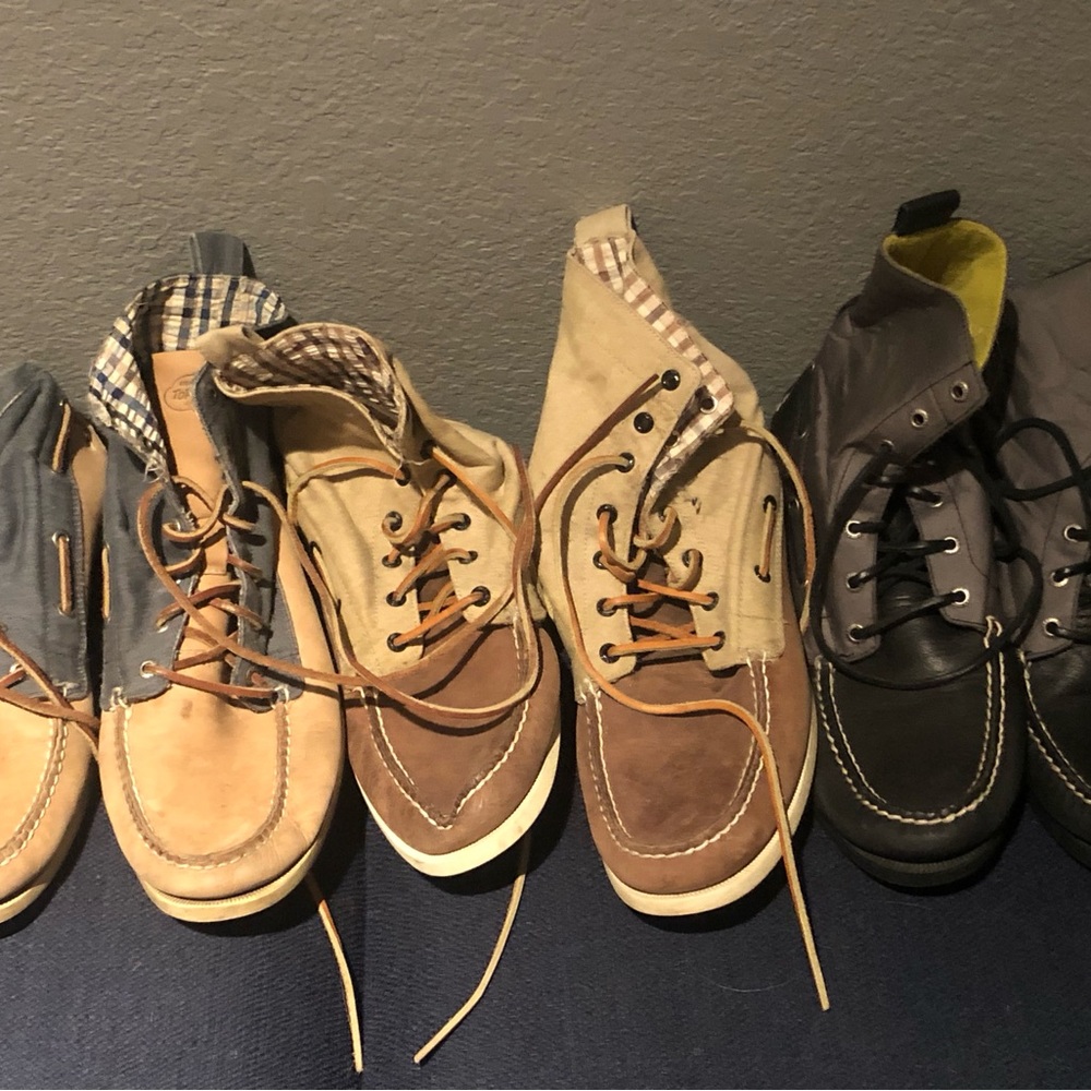 Sperry high top shoe. 3 pair Leather and fabric. Price is per pair. $10 each
